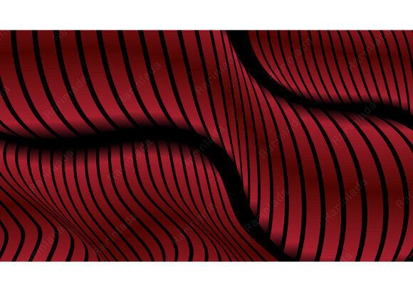 3D Abstract Background Red Wavy Stripes