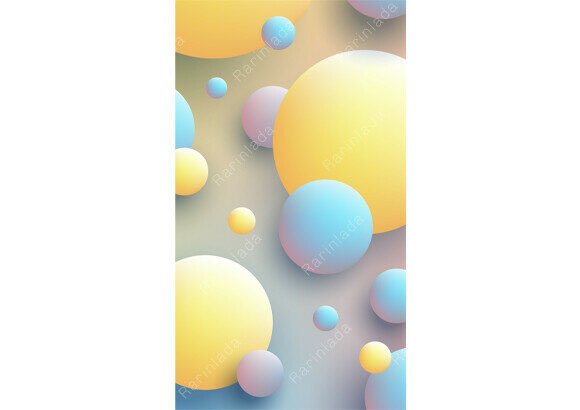 3D Abstract Pastel Spheres Background