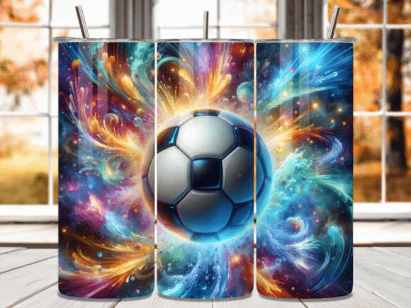 3D Galaxy Soccer Ball Tumbler Wrap