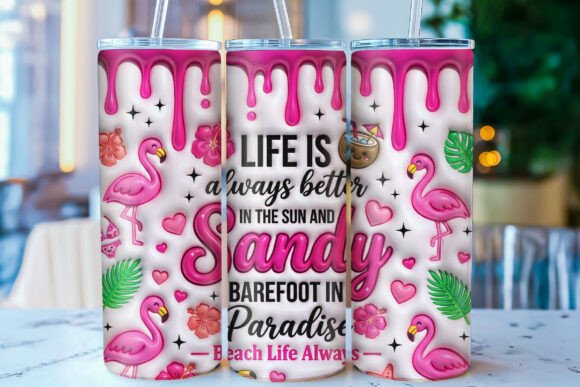3D Inflated Flamingo Tumbler Wrap PNG: A Practical Design Resource for Sublimation Projects