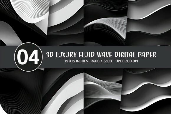 3D Luxury Fluid Wave Digital Paper