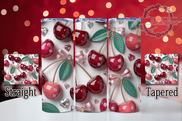 3D Pink Coquette Cherry 20oz Tumbler Design: A Stylish Digital Solution for Drinkware Projects