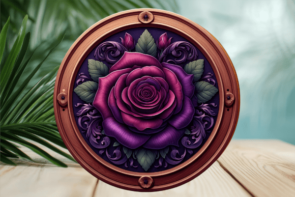 3D Purple Rose Floral Round Door Sign: A Versatile Design Solution for Modern Creatives
