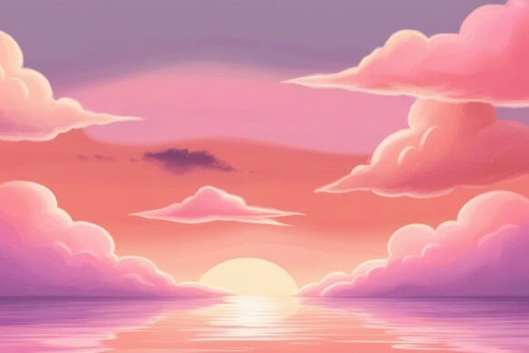 3D Sunset View Background Wallpaper – A Modern Touch for Digital and Print Designs