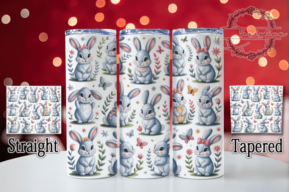 3D Whimsical Floral Easter Bunny Tumbler Design