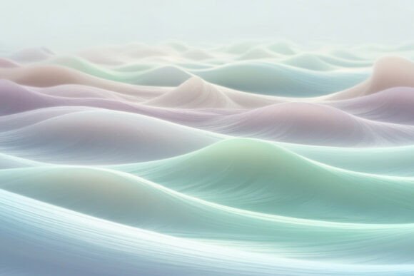 Abstract 3D Pastel Flowing Waves Background
