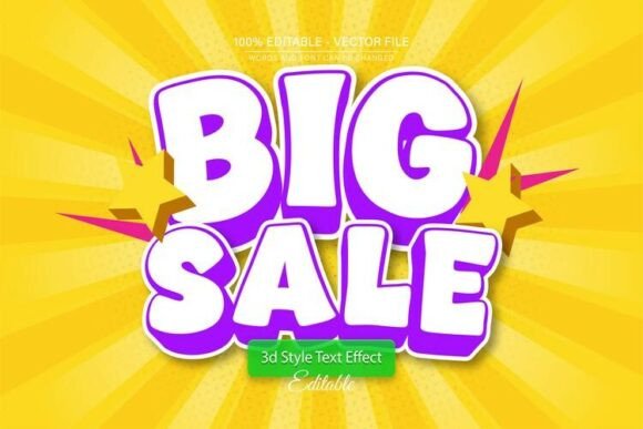 Big Sale 3D Editable Text Effect – A Flexible Design Solution for Stunning Visuals