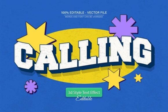 Calling Cartoon Retro 3D Text Effect: A Flexible Design Asset for Modern Creatives
