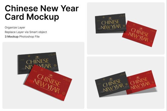 Chinese New Year Card 3D Mockup: Creative Solutions for Festive Branding and Greeting Design