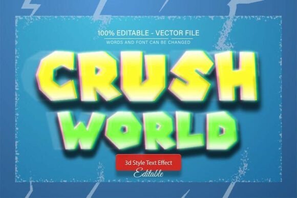 Crush World Bold 3D Text Effect: A Flexible Design Solution for Creative Projects