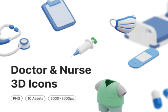 Doctor Nurse 3D Icons: A Modern Visual Solution for Healthcare Design Projects