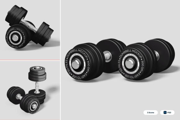 Dumbbell 3D Mockup: A Practical Design Resource for Fitness Branding