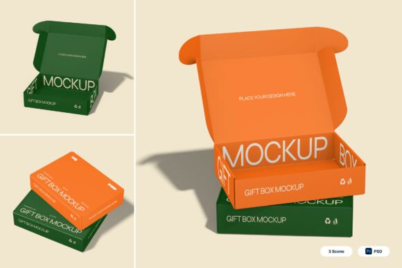 Enhancing Packaging Design with Gift Box 3D Mockups