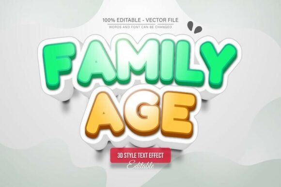 Family Age 3D Editable Text Effect: A Flexible Design Resource for Adobe Illustrator Users