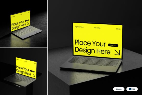 Laptop Dark Ambience 3D Mockup: A Powerful Visual Tool for Modern Designers and Marketers