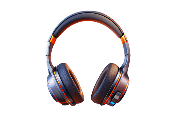 Levitating Headphones 3D Rendering PNG