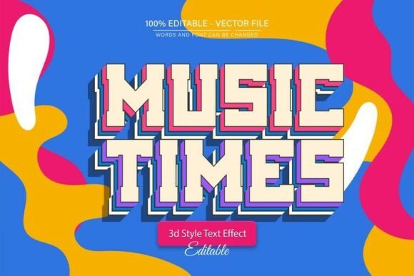 Music Times 3D Editable Text Effect: A Versatile Tool for Modern Design Projects