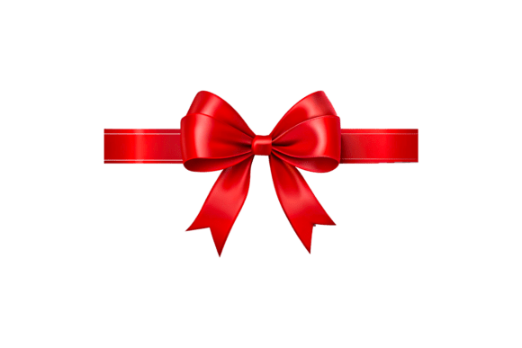 Realistic Gift Ribbon Bow Clipart 3D PNG