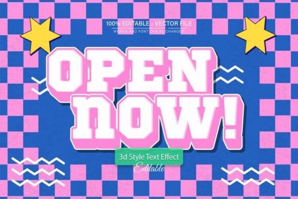 Retro Cartoon 3D Text Effect for Adobe Illustrator