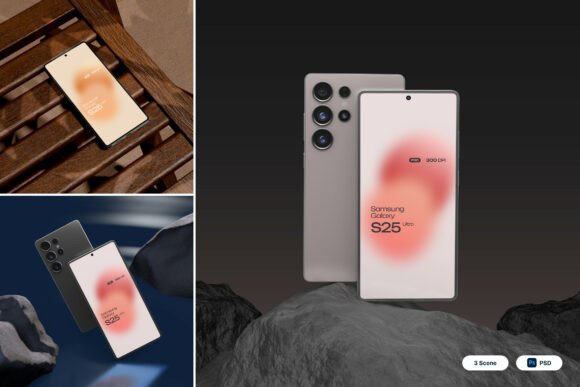 Samsung S25 3D Mockup: Elevating Digital Branding and UI/UX Presentations