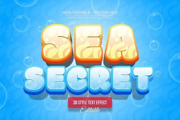 Sea Secret 3D Editable Text Effect – A Designers’ Dream Tool for Custom Typography