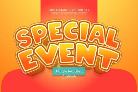 Special Event Cartoon 3D Text Effect