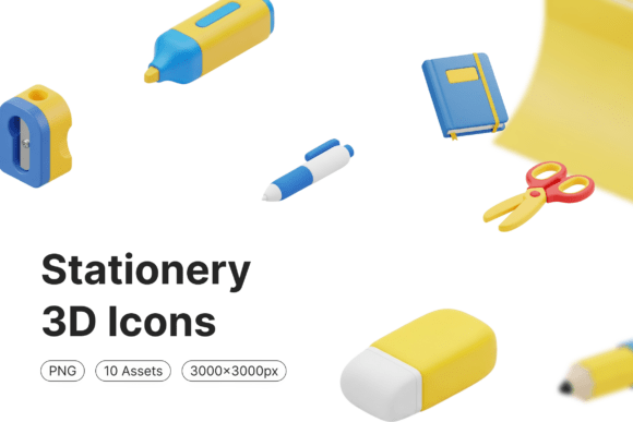 Stationery 3D Icons: Elevating Modern Design with Visual Appeal