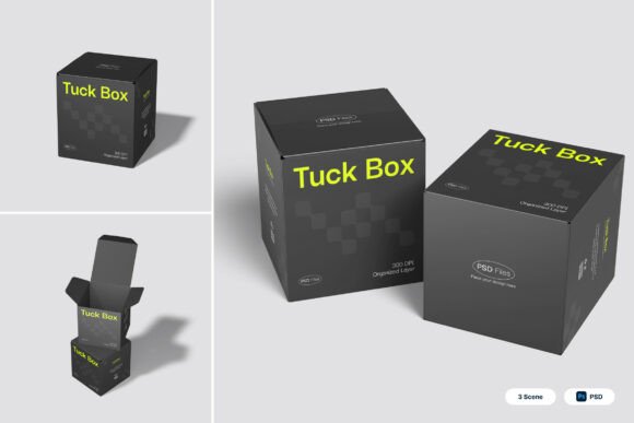 Tuck Box 3D Mockup for Realistic Packaging Presentations